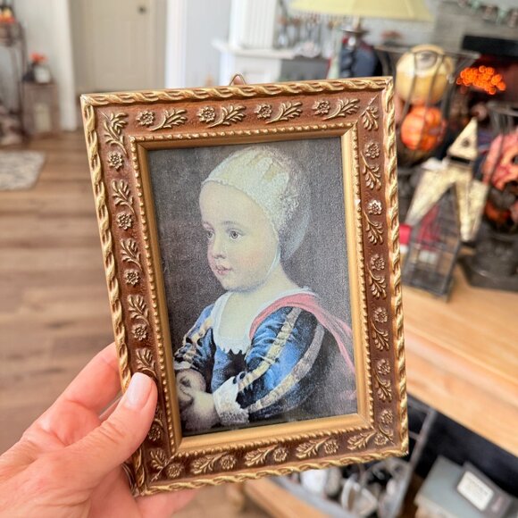 Vintage Frame with Dutch art "Baby Stuart" Picture - Picture 7 of 13
